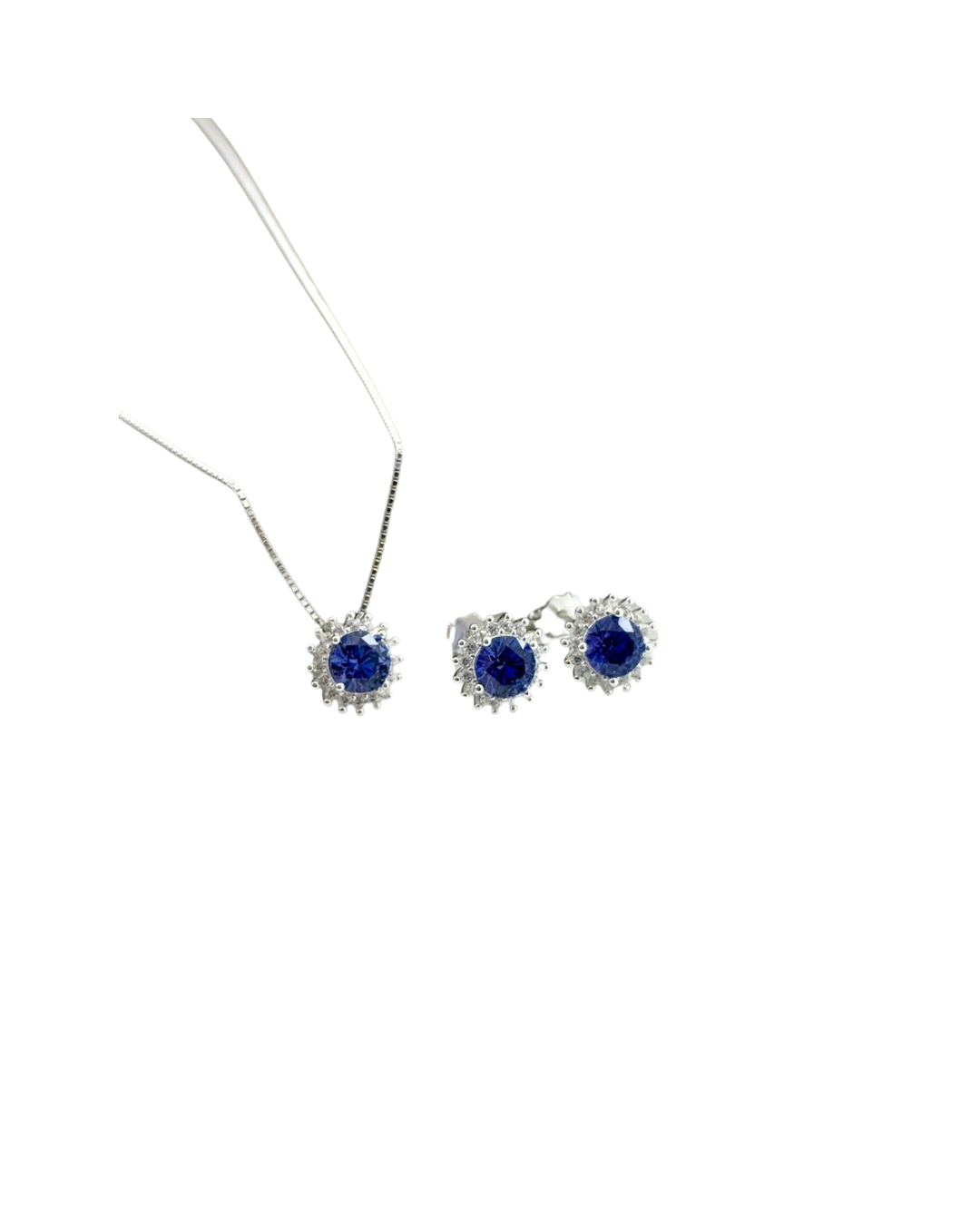 Conjunto Imperial Azul Prata 925